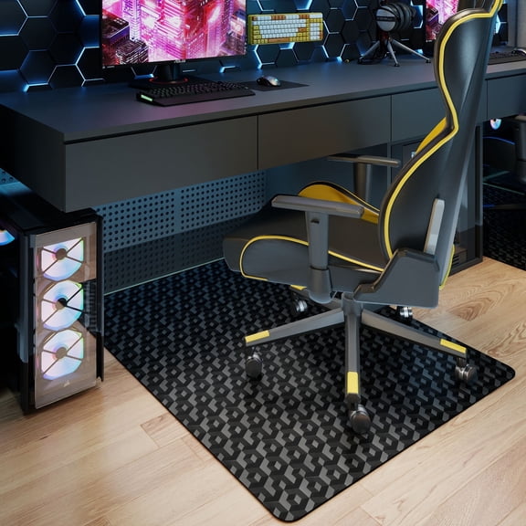Petoto Office Chair Mat for Hardwood Floor, 36'' x 48'' Anti-Slip Waterproof Floor Protector Desk Chair Mat for Rolling Chairs, Easy Glide Floor Mat for Home, Gaming