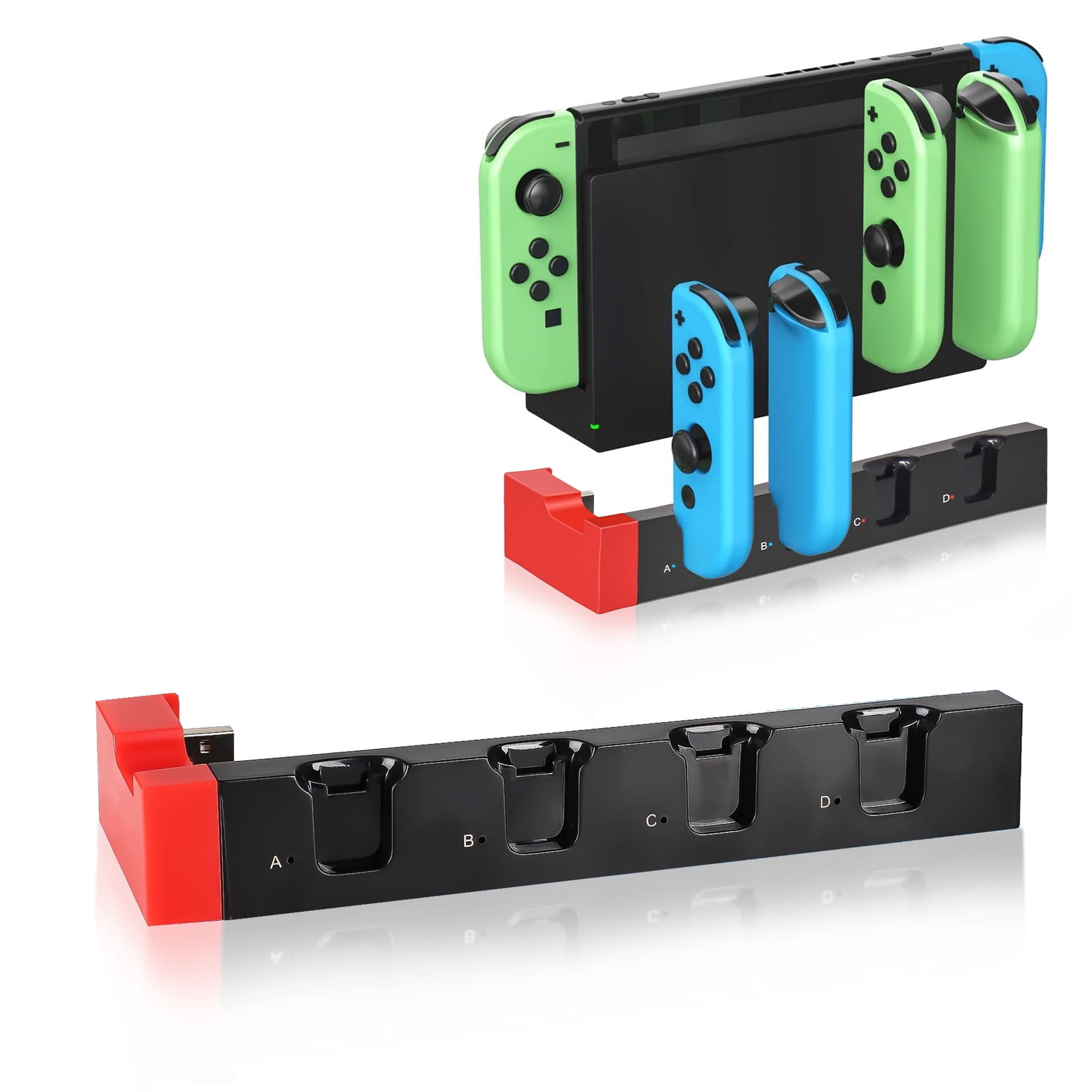 EEEkit Controller Charger Fit for Nintendo Switch/Switch OLED Joy-Con, Portable Switch Controller Charging Dock, Fast Charging Station
