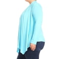 thumbnail image 3 of Women's Solid Plus Size Open Front Long Sleeve Lightweight Soft Basic Sweater Cardigan, 3 of 5