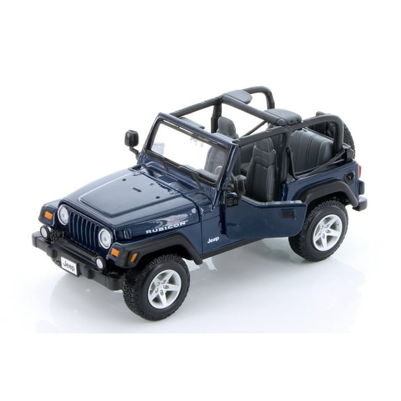 Jeep Wrangler Rubicon Convertible SUV, Blue - Showcasts 38245BU - 1/27 Scale Diecast Model Car