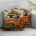 thumbnail image 3 of Happy Halloween Decorative Throw Pillow Covers  Trick or Treat Pumpkin Truck Porch Patio Outdoor Pillowcase, Jack O Lantern Bat Spider Fall Holiday Cushion Case Home Decor, 3 of 7