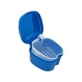 thumbnail image 1 of Jumpingount Estuche de dentadura ABS, reemplazo portátil lavable, Color sólido, baño, inodoro, caja de almacenamiento de falsos de cuidado de los oídos Azul oscuro, 1 of 6