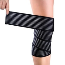 Black High Elasticity Calf Thigh Support Knee Brace Bandage Brace Knee Brace Breathable Knee Wrap Extra Long Elastic Knee Wrap Compression Bandage Brace For Walking Basketball