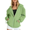 thumbnail image 2 of Baqcunre Plus Size Tops For Women Women'S Fall Jacket Oversized Pocket Sweatshirt Drawstring Clothing Zipper Track Jacket Hooded Top Womens Fall Fashion 2023 Sweatshirt For Women Green S, 2 of 5