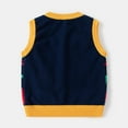 thumbnail image 5 of TEAJOPSUU Boys Cartoon Pattern Sweater Vest Cotton Crew Neck Vest Kids Uniform Knit Jacquard Sleeveless Sweaters for Children 1-8Y G-Blue, 5 of 9