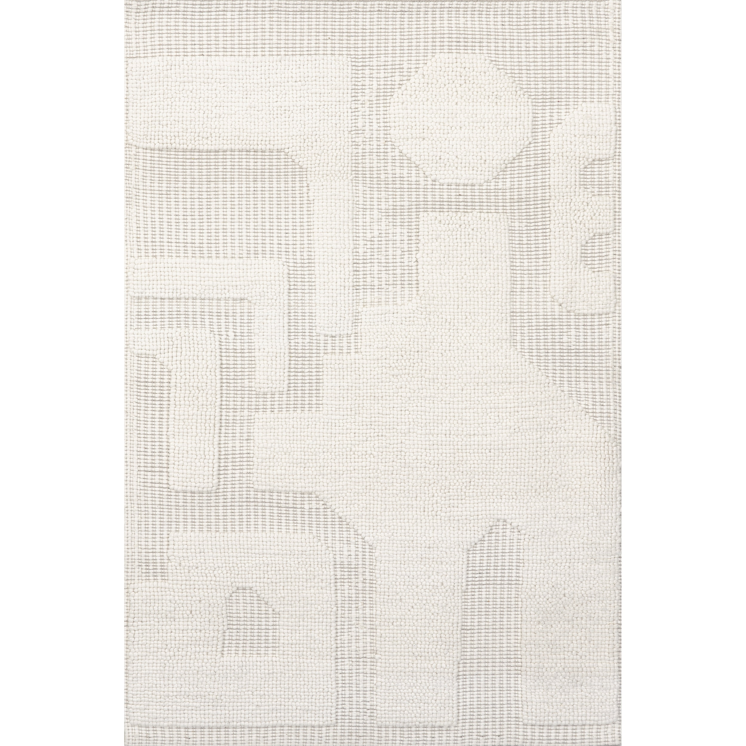 nuLOOM AvionTextured Geometric Wool Area Rug, 4' x 6', Ivory