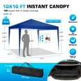 thumbnail image 2 of HOTEEL Canopy 10x10 Pop Up Canopy Tent with 3 Sidewalls Party Tents for Parties Weddings Backyard Waterproof Canopy Outdoor Commercial Canopy Event Tent with Stakes, Ropes, Dark Blue, 2 of 6