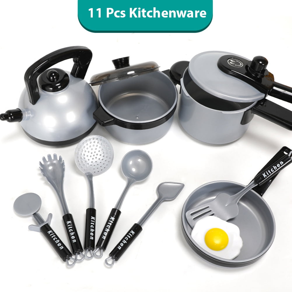 12Pcs/Set Pots and Pans Kitchen Utensils Cookware For Children Pretend Play Toys 