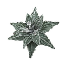 geerera Poinsettia Velvet Glitter Flowers, Artificial Magnolia Christmas Ornaments, Sparkling Floral Tree Decor, for Wedding Parties, New Year Celebrations, Holiday DIY Projects