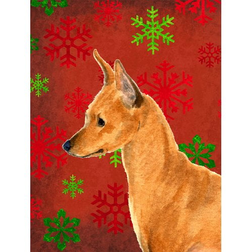 Caroline's Treasures Red and Green Snowflakes Holiday Christmas 2-Sided Garden Flag