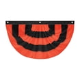 thumbnail image 3 of Halloween Bunting Flags for Outside Pleated Half Fan Flag Hanging Banner Outdoor With 3 Grommet for Halloween Porch Garden Yard Holiday Harvest Indoor Home House Fall Decorations,Black Orange, 3 of 5