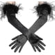 thumbnail image 1 of Long Opera Gloves Satin Feather Gloves 1920s Style Bridal Fancy Dress Gloves, 1 of 4