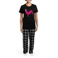 thumbnail image 4 of CafePress - Pink Rooster Women's Dark Pajamas - Women's Short Sleeve Print T-Shirt and Pants Dark Cotton Pajama Set, 4 of 7