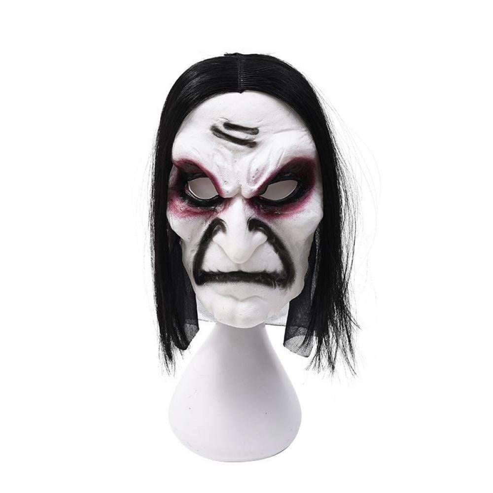Halloween Zombie Mask Ghost Horror Full Face Wig Mask Scary Fancy Dress Party 