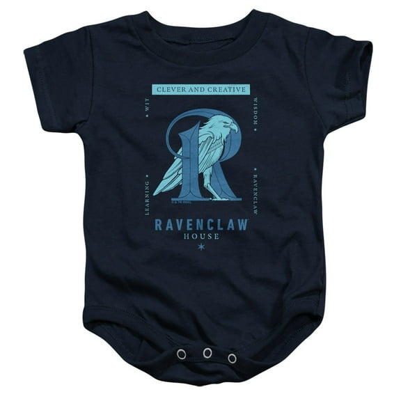 Harry Potter Ravenclaw Clever and Creative Unisex Infant Snap Suit for Baby, Navy, Large