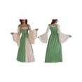 thumbnail image 3 of Disfraz Medieval Renacentista para Mujer, Cosplay Sobre Vestido Verde Hierba XL, 3 of 7