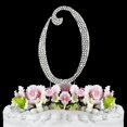 thumbnail image 1 of 1 X Fully Covered in Crystal Monogram Wedding Cake Topper Letter - Letter O, 1 of 3
