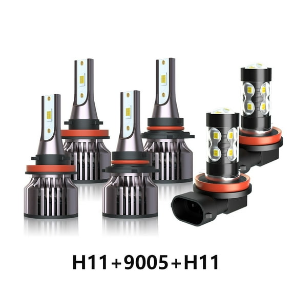 IHNZCB 9005 H11 LED Headlight Bulbs High Low Beam Combo Super White 6000K Kit H11 Fog Lamp Light 12V Replacement 6pcs
