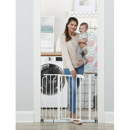 Regalo Easy Step 38.5-Inch Extra Wide Walk Thru Baby Gate, Includes 6-Inch Extension Kit, 4 Pack Pressure Mount Kit, 4 Pack Wall Cups and Mounting