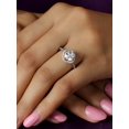 thumbnail image 4 of Moissanite Flower Halo Engagement Ring 925 Sterling Silver Ring Zircon Accented Anniversary Gift Ring Promise Ring For Women, 4 of 5