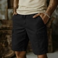 thumbnail image 4 of Fewfanhot Men's Big & Tall Multi-Pocket Cargo Shorts, Elastic Waist Drawstring Casual Outdoor Summer Shorts, S-5XL, 4 of 5