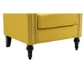 thumbnail image 7 of Mid-Century Modern Accent Chair with Solid Wood Legs, Button Tufted Armchair with Nailhead Decoration, Upholstered Leisure Sofa for Living Room, Bed Room and Office, Yellow, 7 of 7
