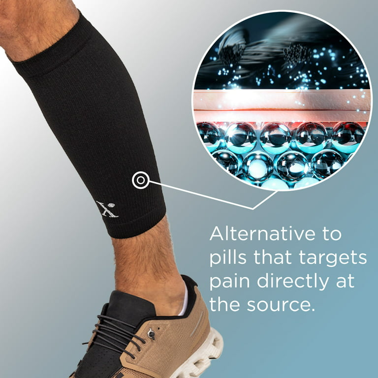 Nufabrx Pain Relieving Compression Calf Sleeve for Men and Women 