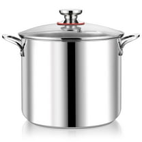 Coliware 12QT Stainless Steel Stock Pot with Glass Lid, 18/10 Food-Grade Material, 3-Ply Bottom, Induction Compatible, Dishwasher Safe