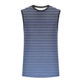 thumbnail image 3 of Chiccall Mens Workout Tank Tops Muscle Cut Off Shirts Comfy Sleeveless Crew Neck Gym Gradient Striped T-Shirts, 3 of 5