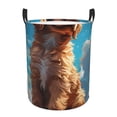 thumbnail image 6 of Lsque Cartoon Cloud Puppy pattern Laundry Hamper Basket, Tall Woven Rope Hamper Basket for Clothes, Lightweight Storage Basket, Collapsible Waterproof-Small, 6 of 8