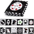 thumbnail image 3 of Jouets Sensoriels pour Bébé à Fort Contraste Noir et Blanc Livre Souple pour Bébé pour l'Éveil Précoce Jouets pour le Temps sur le Ventre du Nourrisson Tridimensionnel Peut Être Mordu et Déchiré Papier Non Pourri 0-3 Ans Nouveau-Né à, 3 of 8