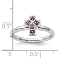 thumbnail image 5 of Rhodolite Garnet Sterling Silver Rhodium Cross Ring, 5 of 5