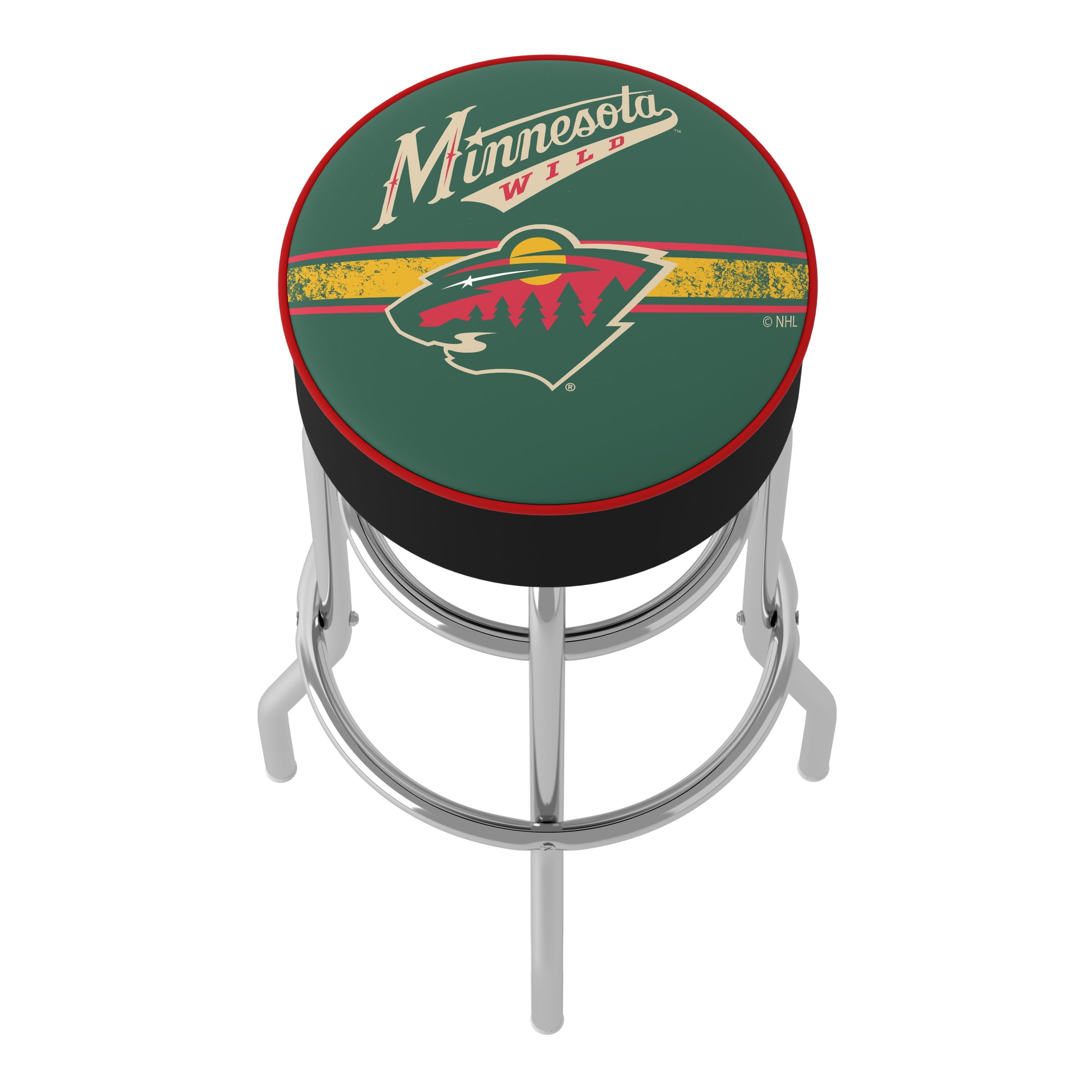 Trademark Gameroom Minnesota Wild Logo Bar Stool with Padded Seat