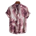 thumbnail image 2 of Lyinloo Men Hawaiian Short Sleeve Beach Shirt Printed Summer Casual Button Down Shirts Red XXL, 2 of 6