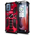 thumbnail image 6 of Nagebee For Motorola Moto g PLAY (2024) Phone Case with Tempered Glass Screen Protector, Full-Body Protective Shockproof [Military-Grade] Built in Kickstand Heavy-Duty (Red), 6 of 6