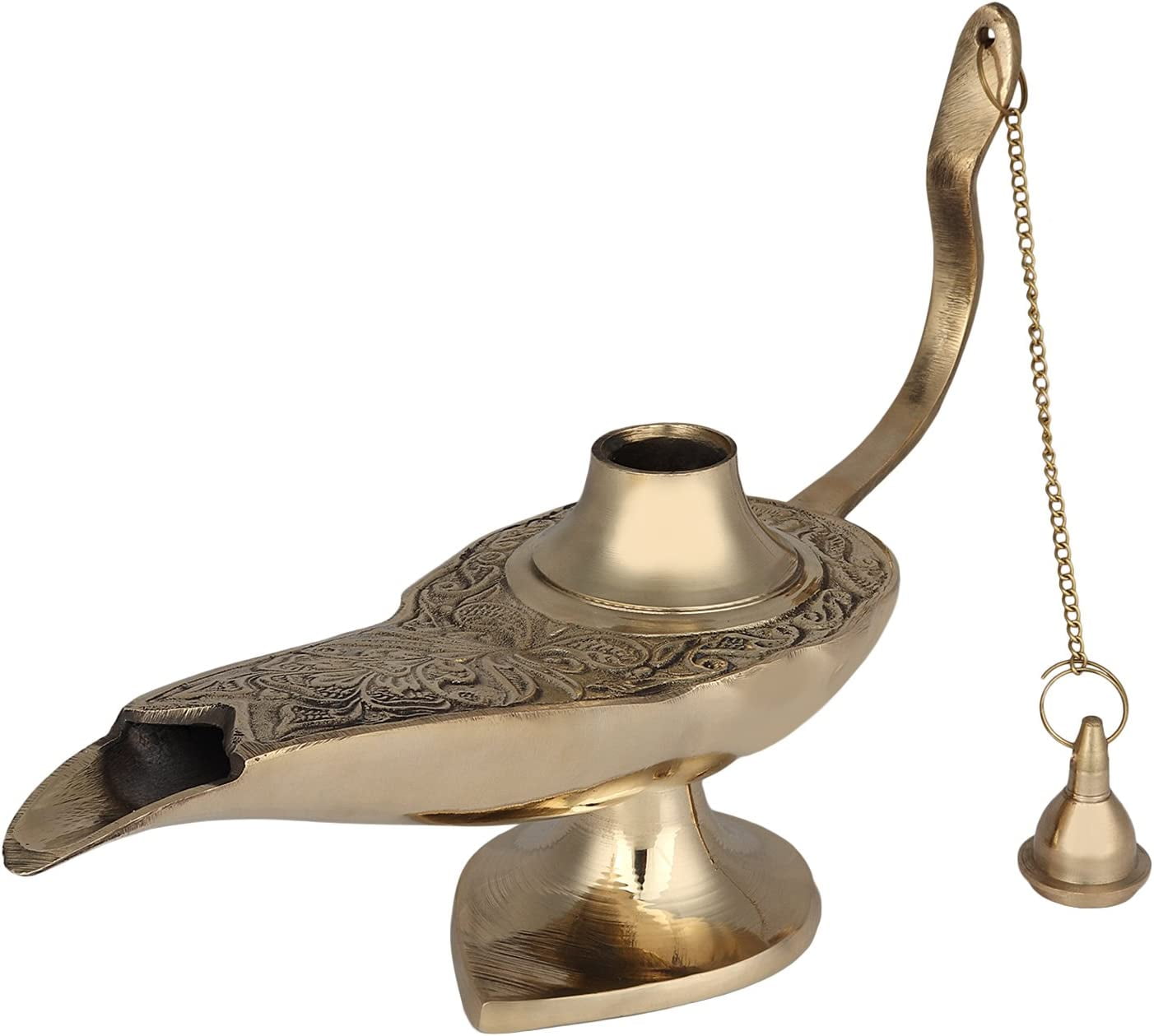 Zap impex Brass Aladdin Genie Lamps Incense Burners (12 inch) 
