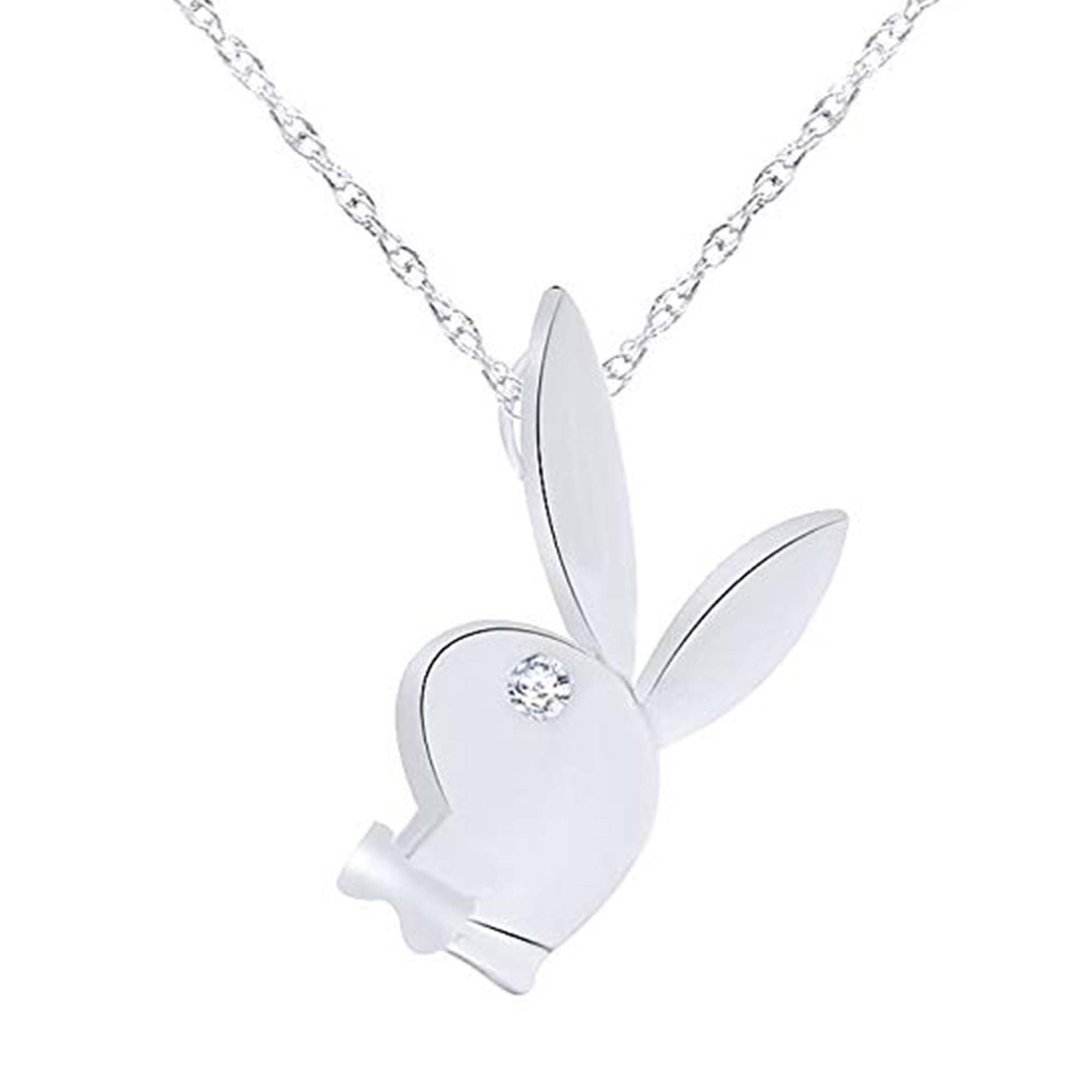 Wishrocks Round Cut White Cubic Zirconia Bow Circle Pendant Necklace in Sterling Silver