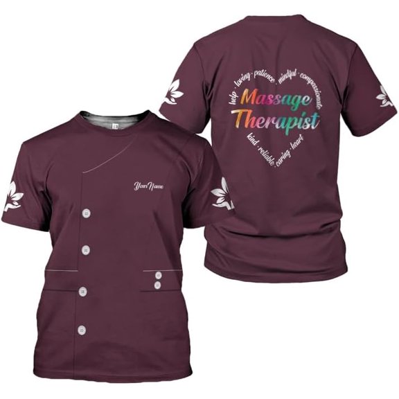 Personalized Massage Therapist Women's T-Shirt - Spa Uniform, Gift (T-shirt, S)