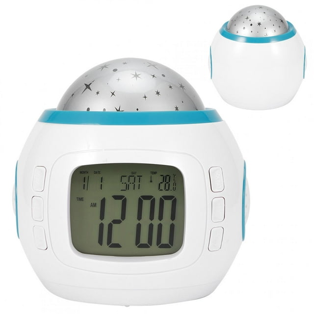LYUMO Projecteur Ciel Étoilé Réveil Musical LED Calendrier Multifonction Lumière de Nuit Cadeau pour Enfants, Réveil Musical, Réveil LED