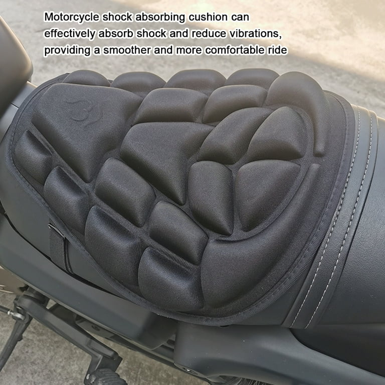 moobody Motorcycle Seat Cushion 3D Shock Absorption Seat Pad Cushion Water Resistant Seat Cover Comfortable Breathable