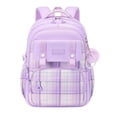 thumbnail image 3 of gcong Stylish Plaid Lightweight School Backpack For Large Capacity Bookbag Purple, 3 of 3