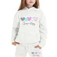 thumbnail image 2 of Toddler Baby Girl Outfits Toddler Fall Winter Clothes Cute Long Sleeve Sweatshirt Tops Pants Set Infant 2Pcs Clothing,3-4 Years,White, 2 of 7