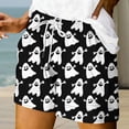 thumbnail image 2 of Bovemsi Women's Sports & Recreation Shorts Palazzo Pants for Women Black Halloween Themed Printed Comfort Shorts M, 2 of 4