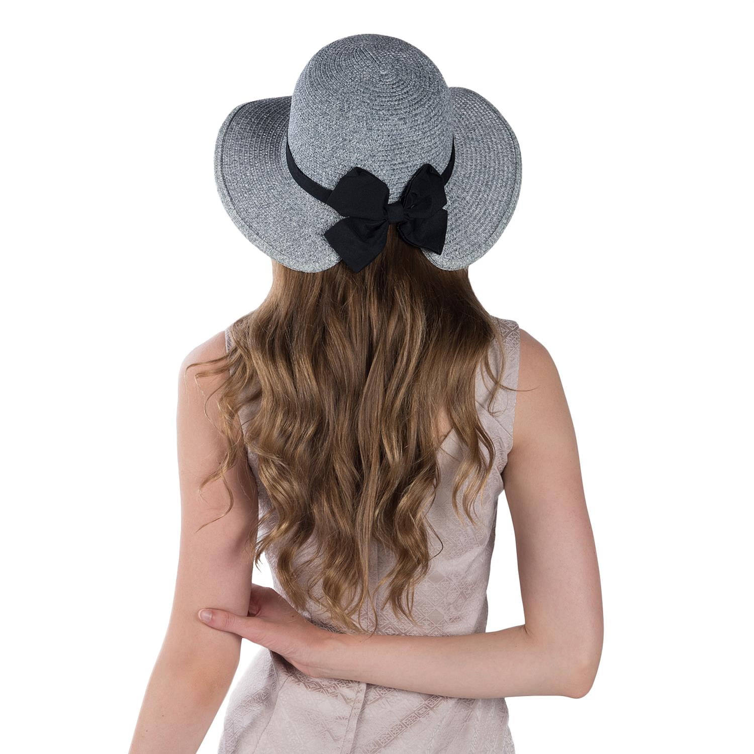 Miss Anderson Women's Floppy Straw Sun Hat and Foam Flip Flop Sandals Set US Women's Shoe Sizes 7-10