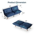 thumbnail image 3 of Linsy Home 70" W Chenille Convertible Futon Sofa Bed with Adjustable Armrests, Blue, 3 of 12