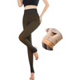 thumbnail image 1 of Medias con forro polar para mujer, mallas térmicas translúcidas falsas, medias cálidas transparentes para invierno, medias sin pies, 1 of 5
