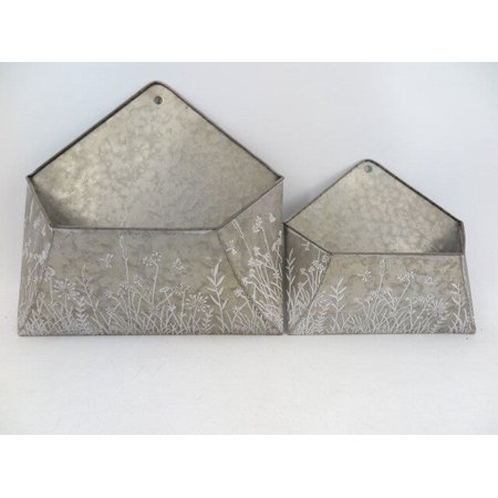 Set Of 2 Envelope Shaped Wall Planters
