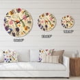 thumbnail image 4 of Designart 'Coloful Wildflowers Floral Pattern I' Traditional Wood Wall Clock, 4 of 5