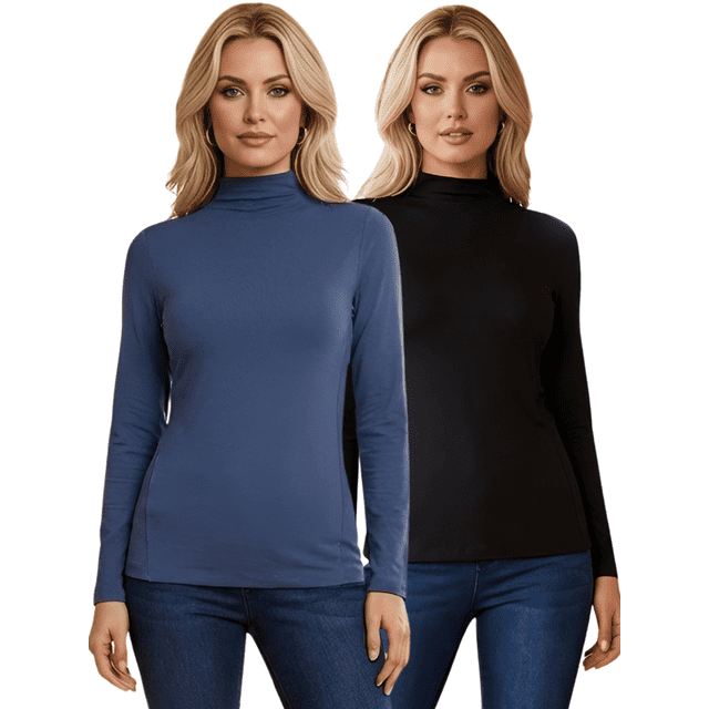 Set 2 Blusas Mujer Manga Larga Interior Unitalla Térmico Invierno Dama