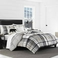 thumbnail image 1 of Eddie Bauer Normandy Plaid Comforter Set, King, Black, 1 of 10